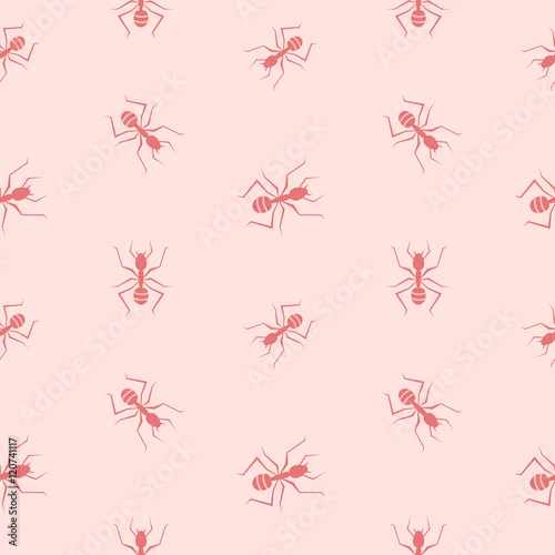 Seamless pattern with ants, vector illustration