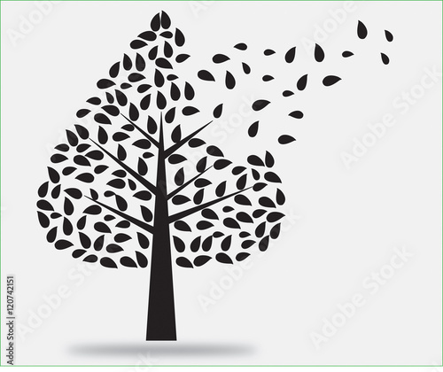 Background with abstract tree. Vector