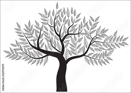 abstract tree on Background White . Vector
