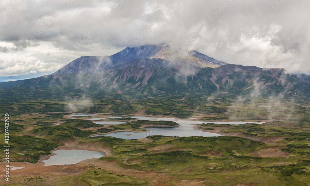 Uzon Caldera in Kronotsky Nature Reserve on Kamchatka Peninsula.