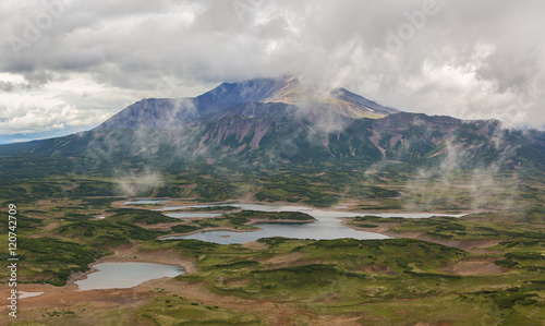 Uzon Caldera in Kronotsky Nature Reserve on Kamchatka Peninsula.