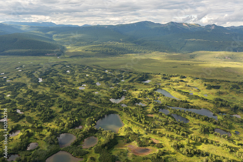 Kronotsky Nature Reserve on Kamchatka Peninsula. View from helicopter. © Julia Mashkova