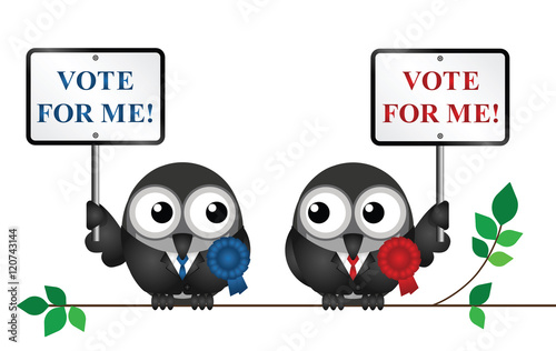 Left and right wing politicians vying for your vote