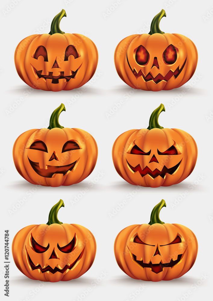 Pumpkins for Halloween set Pumpkins for Halloween set