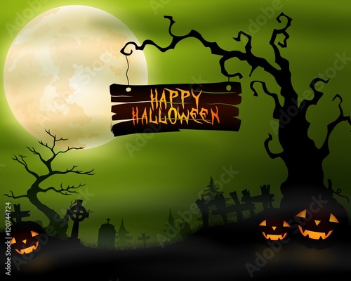 Halloween background with pumpkins