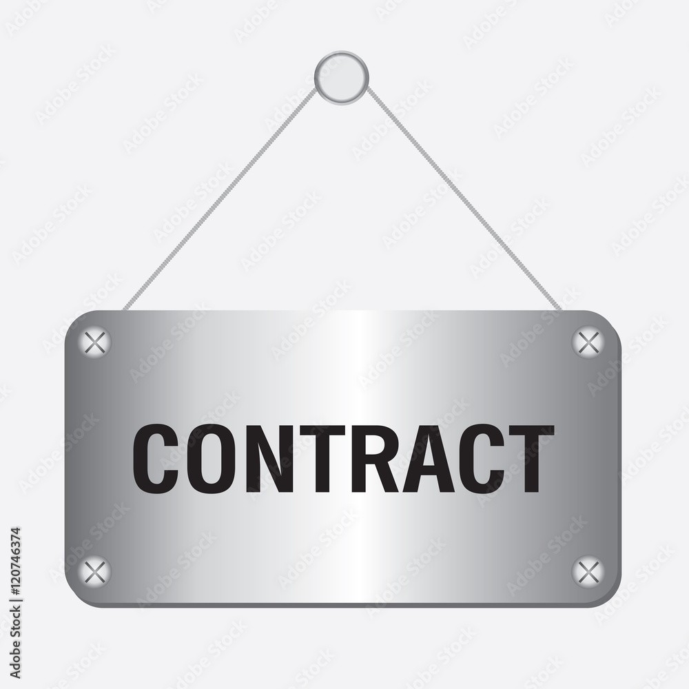silver metallic contract sign hanging on the wall silver metallic contract sign hanging on the wall