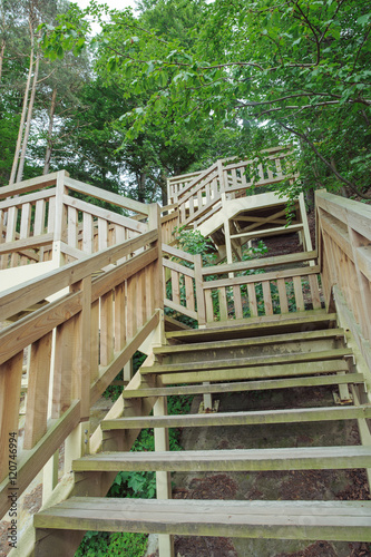 Wooden stairs on beach