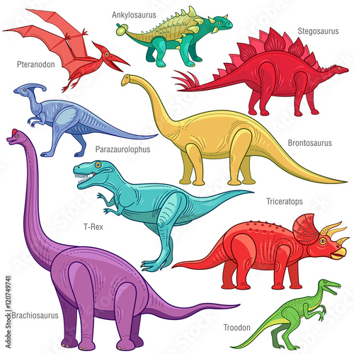 Vector image of dinosaurs.