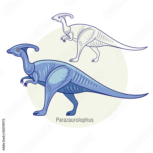 Vector image of a dinosaur - Parazaurolophus.