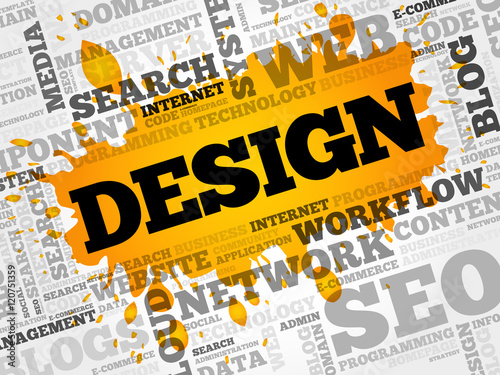 DESIGN word cloud collage, business concept background