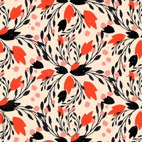 Organic floral pattern in rich warm colors