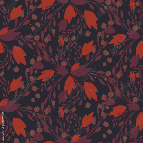 Organic floral pattern in muted warm colors