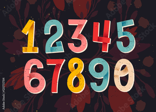 Colorful set of hand drawn numbers, folded paper numbers for you