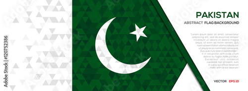 Abstract polygon Geometric Shape background.Pakistan flag