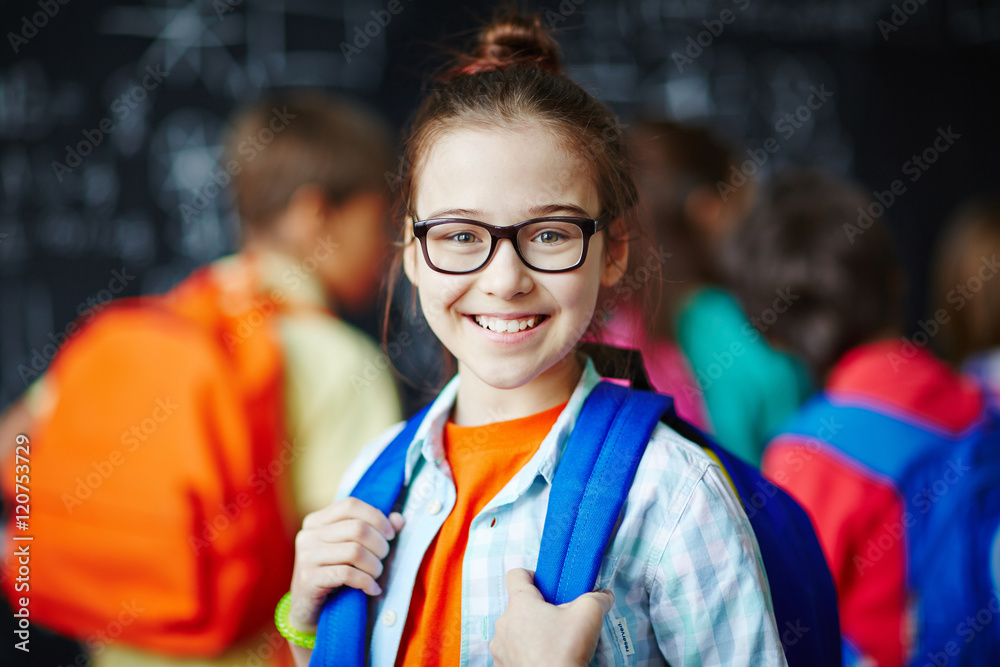 Happy elementary student Happy elementary student