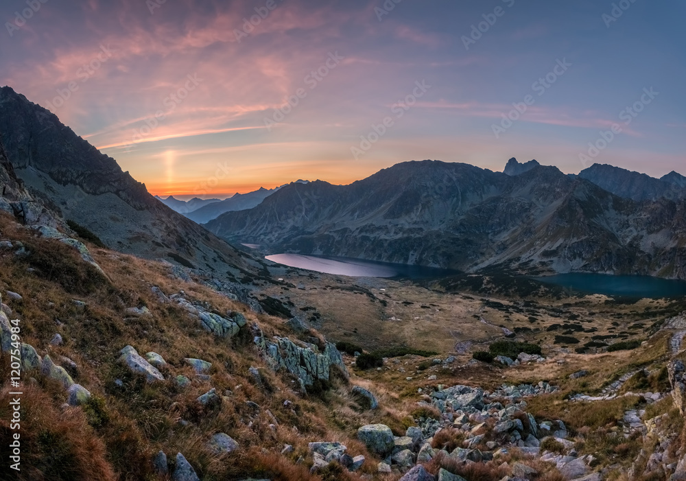 Sunrise in High Tatras mountains
