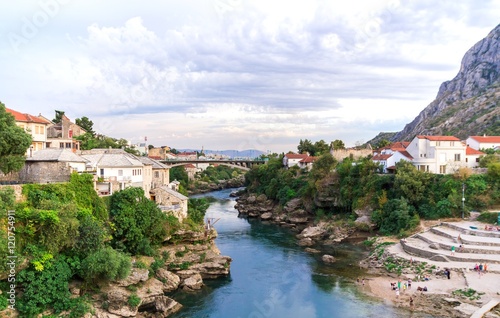 Neretva river, the city of Mostar, Bosnia and Herzegovina