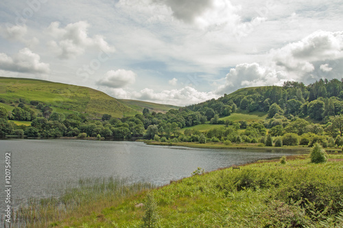 Elan valley dams and scenery in Powys Wales.