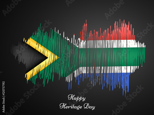 Illustration of South Africa Flag for Heritage Day