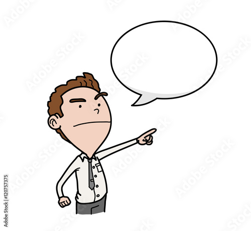 Business Leadership Concept. A hand drawn vector cartoon illustration concept of leadership attitude.