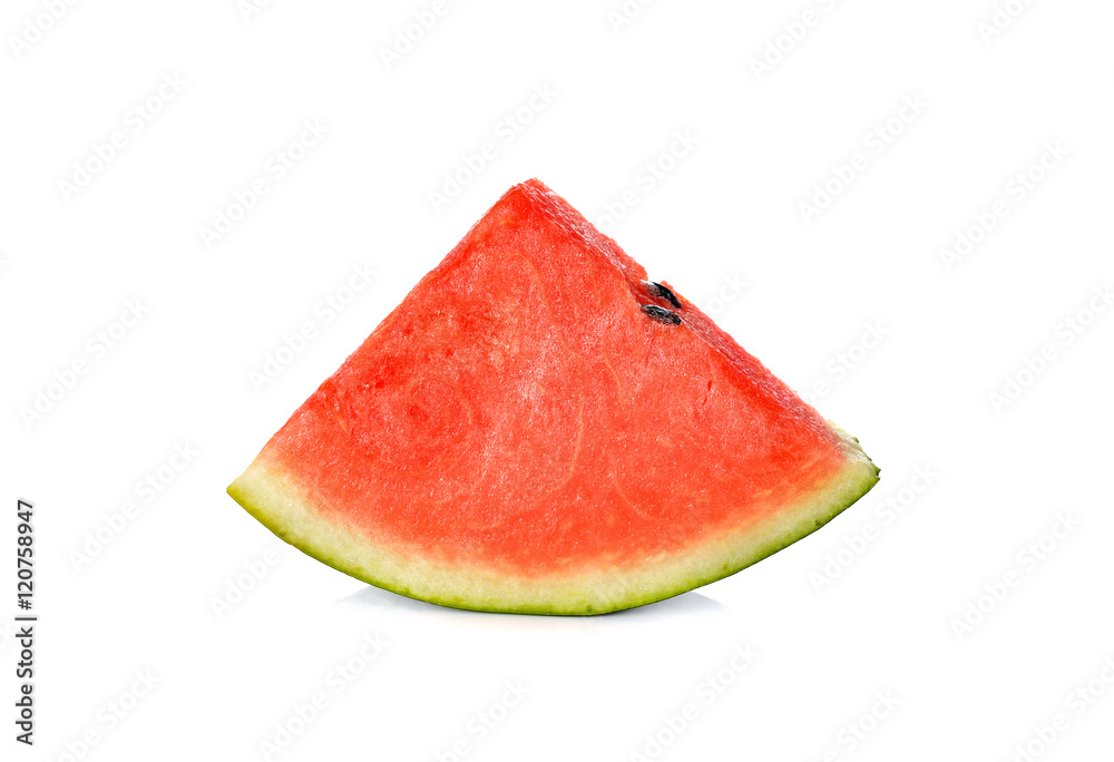 sliced watermelon with seed on white background sliced watermelon with seed on white background