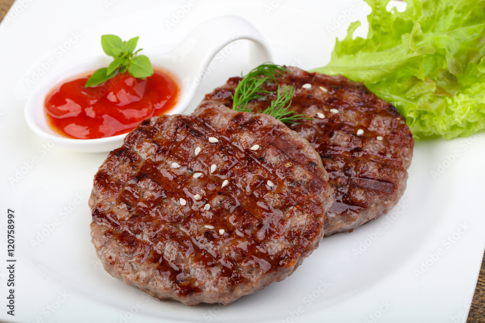 Grilled burger cutlet