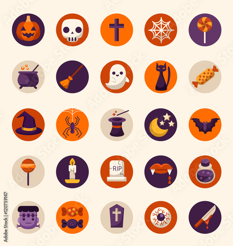 Halloween Flat Elements : Vector Illustration