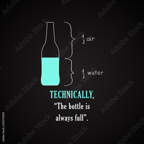Technically, the bottle is always full. - funny inscription templa