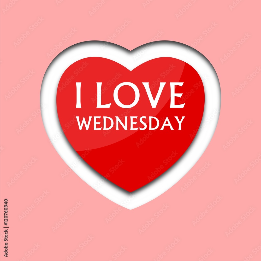 I love wednesday, font type with heart