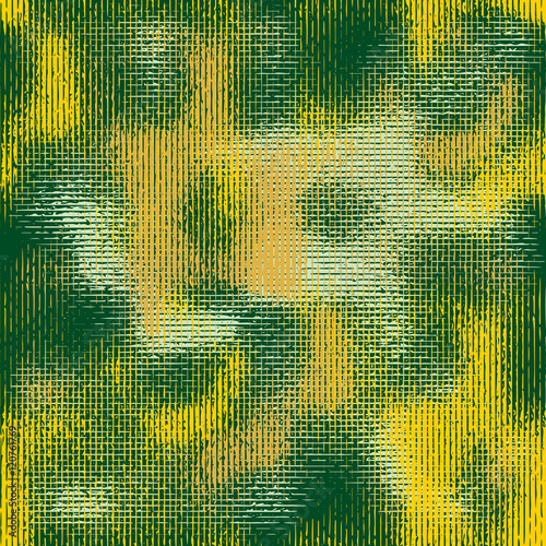 Abstract grunge seamless camouflage pattern with chaotic spots and blots. Trendy colorful texture background. Modern wallpaper. Fashionable print with a shabby paint effect.
