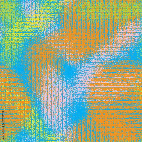 Abstract grunge seamless chaotic pattern with brushstrokes, blots, drops and splashes. Trendy colorful texture background. Modern wallpaper. Fashionable print with a shabby paint effect.