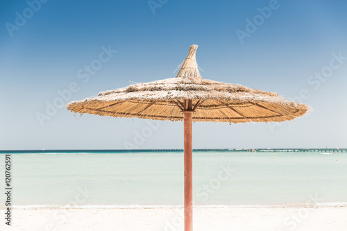 Sunshade umbrellas on the beach