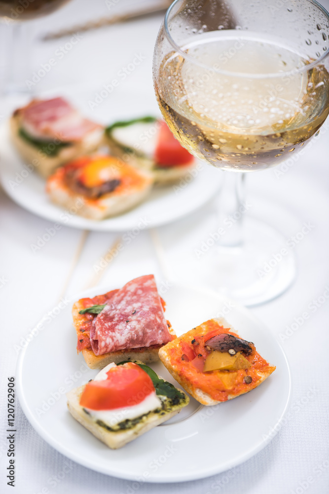 spanish or italian snack antipasti