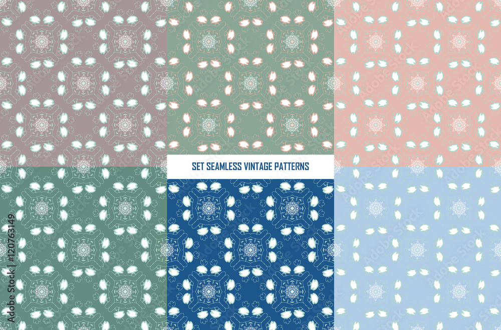 Seamless floral pattern collection Seamless floral pattern collection