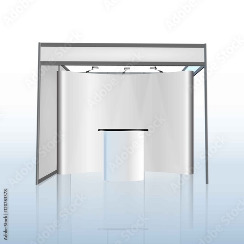 Trade exhibition stand, Exhibition round, 3D rendering visualiza
