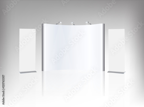 Trade exhibition stand, Exhibition round, 3D rendering visualiza