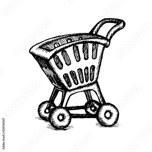 grocery trolley vector