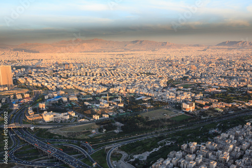 Aerial view of Tehran city from Milad tower at sunset, Iran   © Tatiana Murr