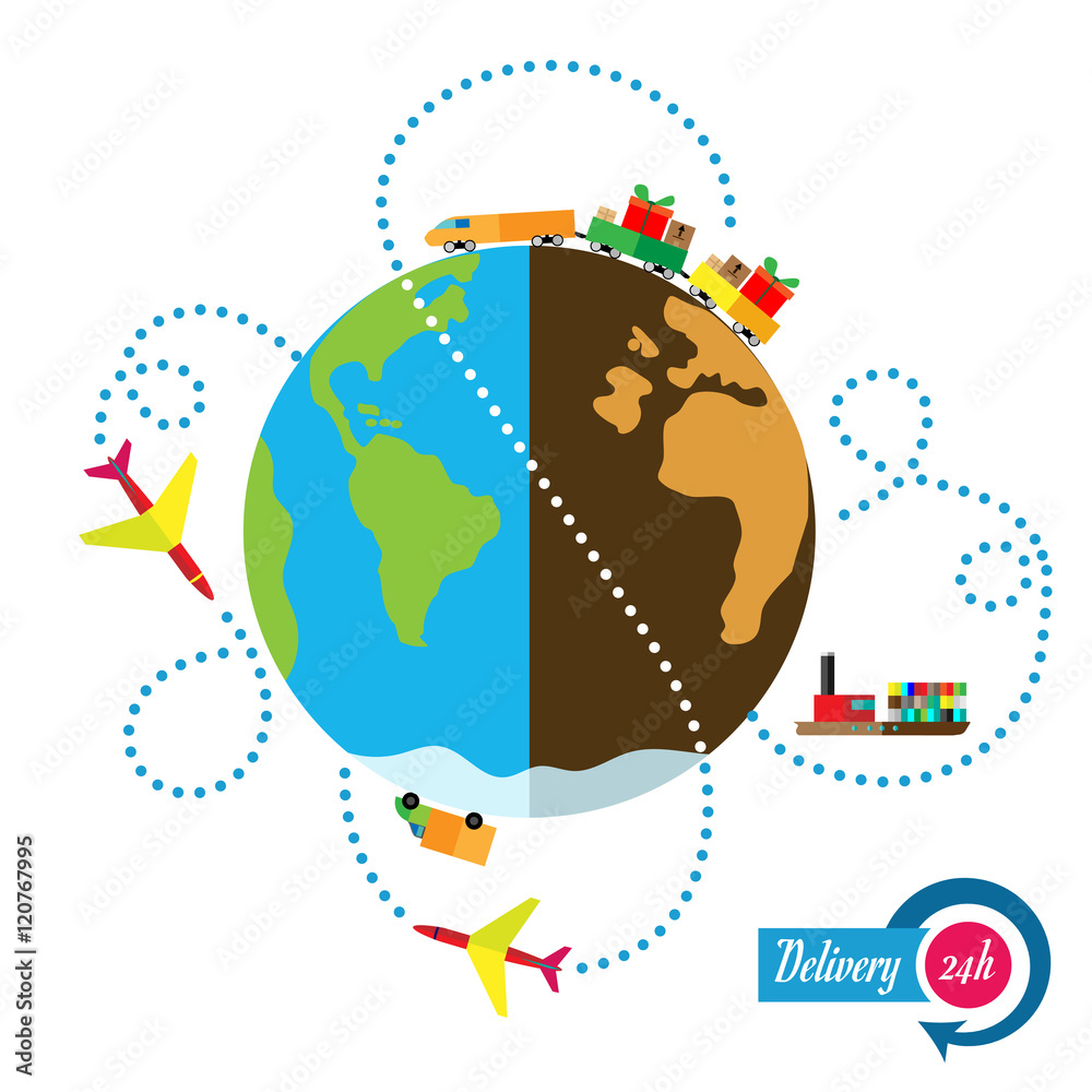 Obraz premium Shipping order, shipping worldwide, fast and free Transport