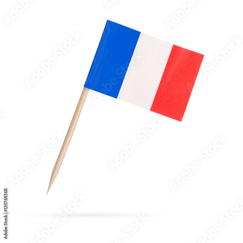 Foto Miniature Flag France. Isolated on white background