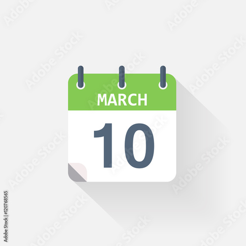 10 march calendar icon