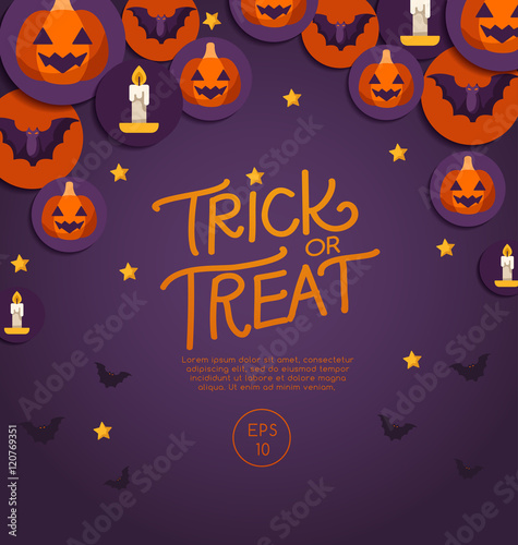 Halloween Flat Elements   Vector Illustration