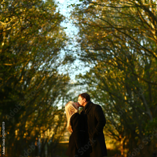 Beautiful young couple in the autumn park © IVASHstudio