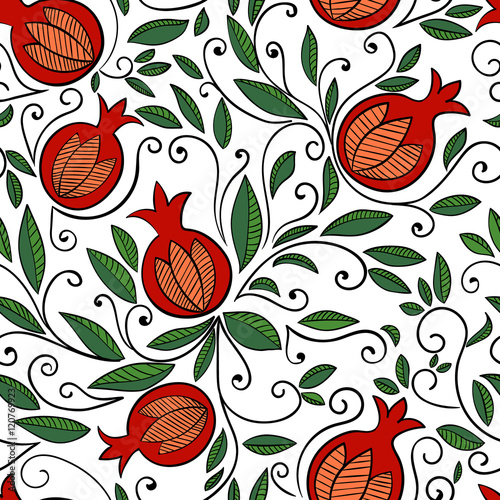 Pomegranate seamless pattern