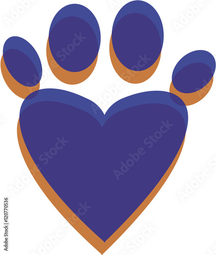 heart pet paw print icon