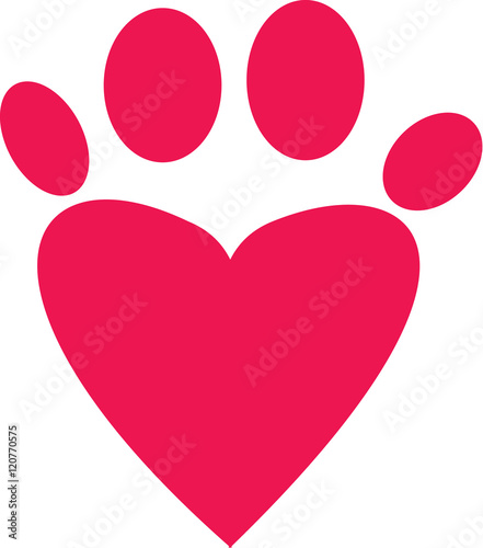 heart pet paw print icon