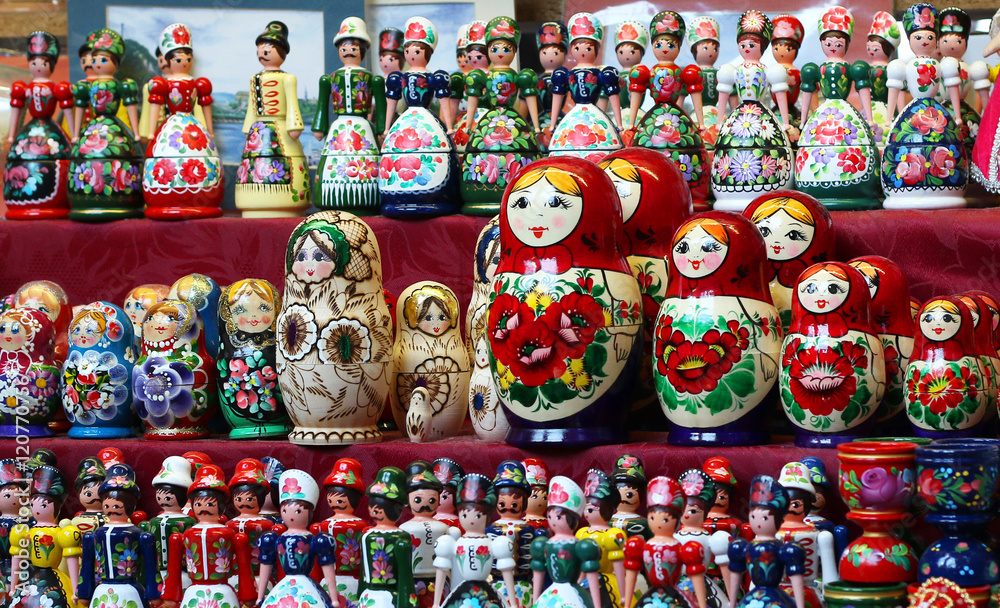 Matrioshka Russian wooden nesting dolls