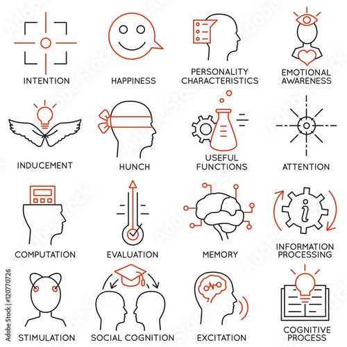 Vector set of 16 icons related to business management, strategy, career progress and business process. Mono line pictograms and infographics design elements - part 22