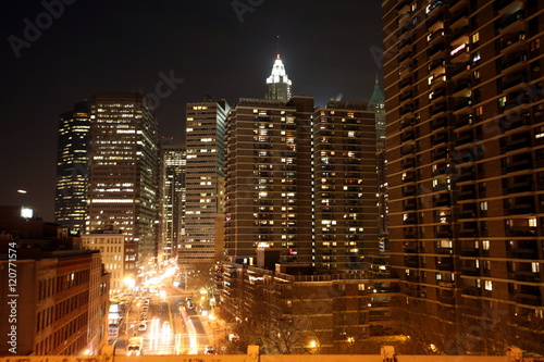 night view to Manhattan, New York, USA photo