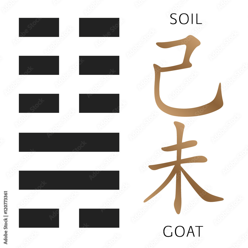 Symbol of i ching hexagram from chinese hieroglyphs. Stock Vector ...